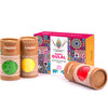 Antarkranti Naturals Hand-Made Herbal Gulal | Maize Starch | Tesu Flowers | Rose | Marigold | Sandalwood | Food Grade Colours | Green Yellow and Red Colour | Classic Gift Set - Pack of 3 | 100gm x 3