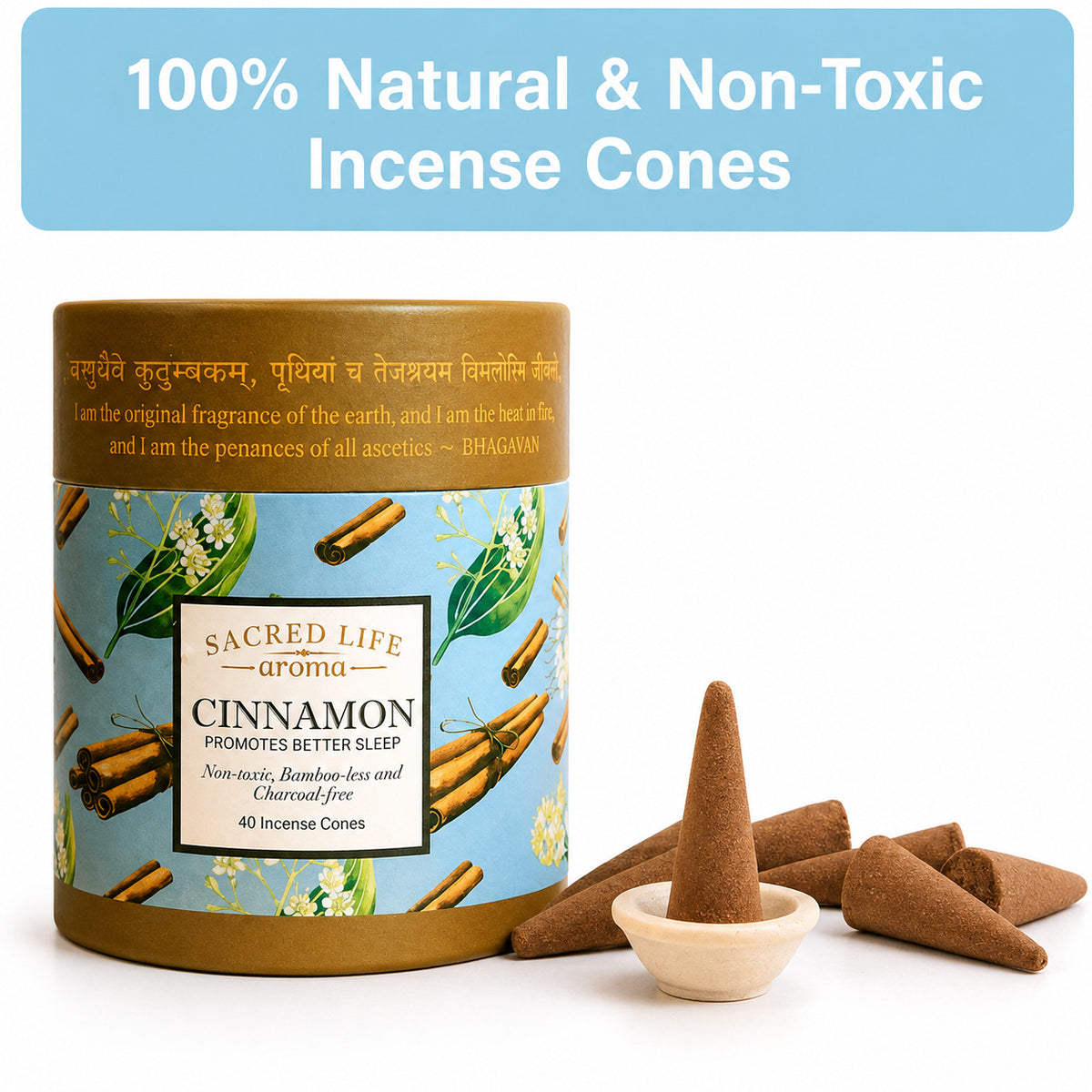 Sacred Life Cinnamon Incense Dhoop Cones