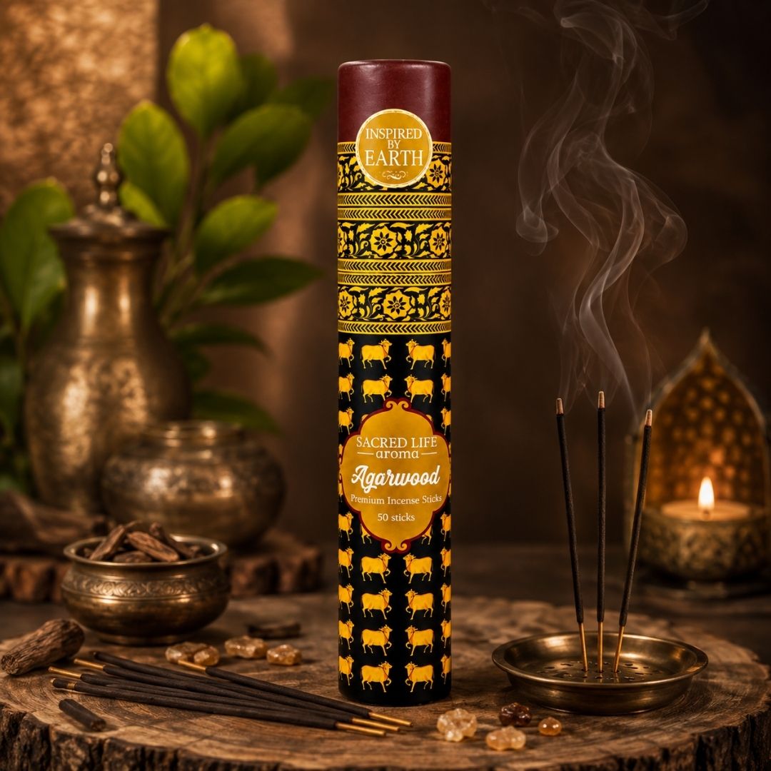 Sacred Life Agarwood Incense Sticks – Premium 50 Sticks for a Rich, Warm & Peaceful Fragrance Experience