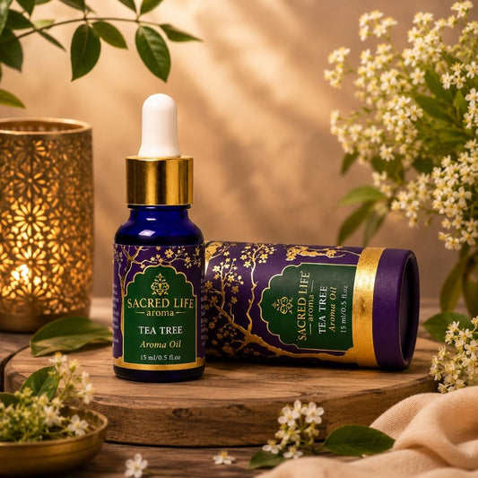 Sacred Life Aroma Tea Tree Aroma Oil 15ml – Fresh Herbal Fragrance for Home, Wellness, Meditation & Everyday Ambience