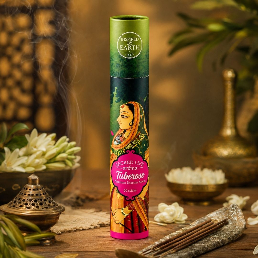 Sacred Life Aroma Tuberose Premium Incense Sticks – A Floral Fragrance for Peaceful Home & Spiritual Moments