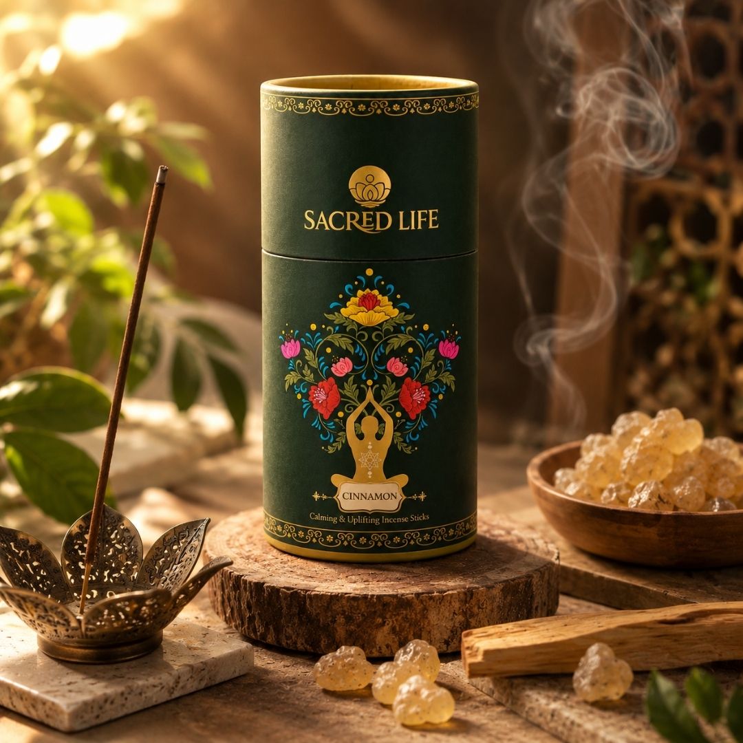 Sacred Life Cinnamon Incense Sticks – Pack of 2 | Calming & Uplifting Fragrance