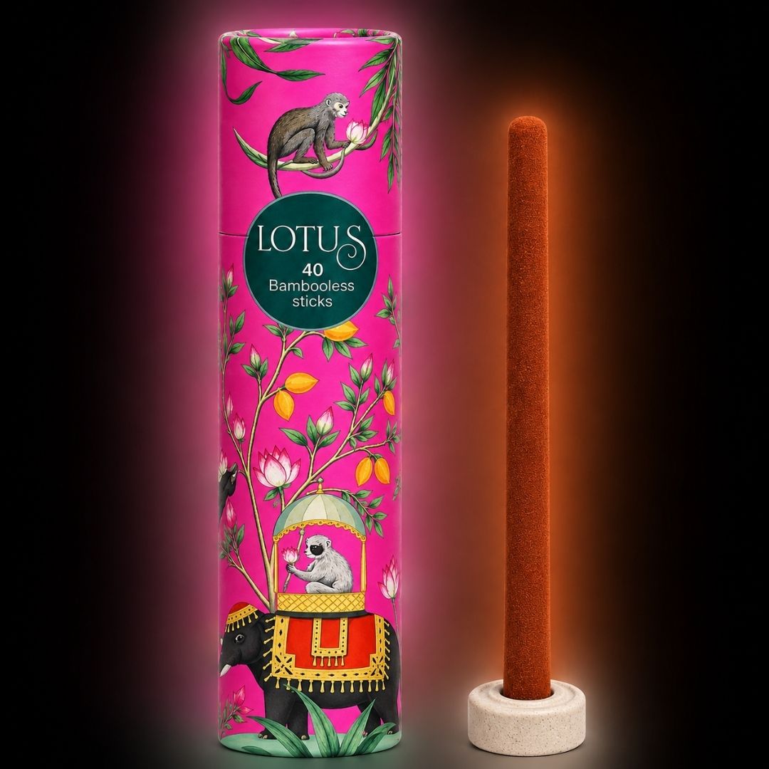 Sacred Life Lotus Bambooless Incense Sticks – 40 Sticks | Premium Natural Fragrance