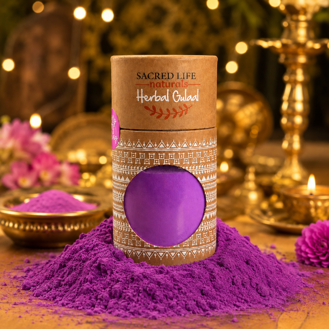 Sacred Life Purple Herbal Gulal 100 gm | Vibrant Natural Holi Colour