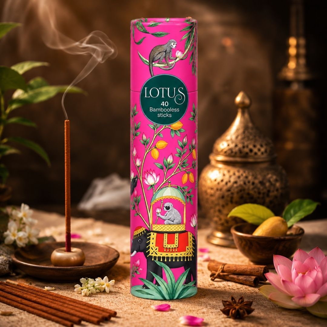Sacred Life Lotus Bambooless Incense Sticks – 40 Sticks | Premium Natural Fragrance