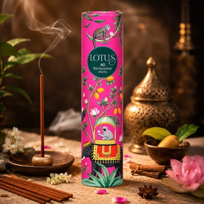 Sacred Life Lotus Bambooless Incense Sticks – 40 Sticks | Premium Natural Fragrance
