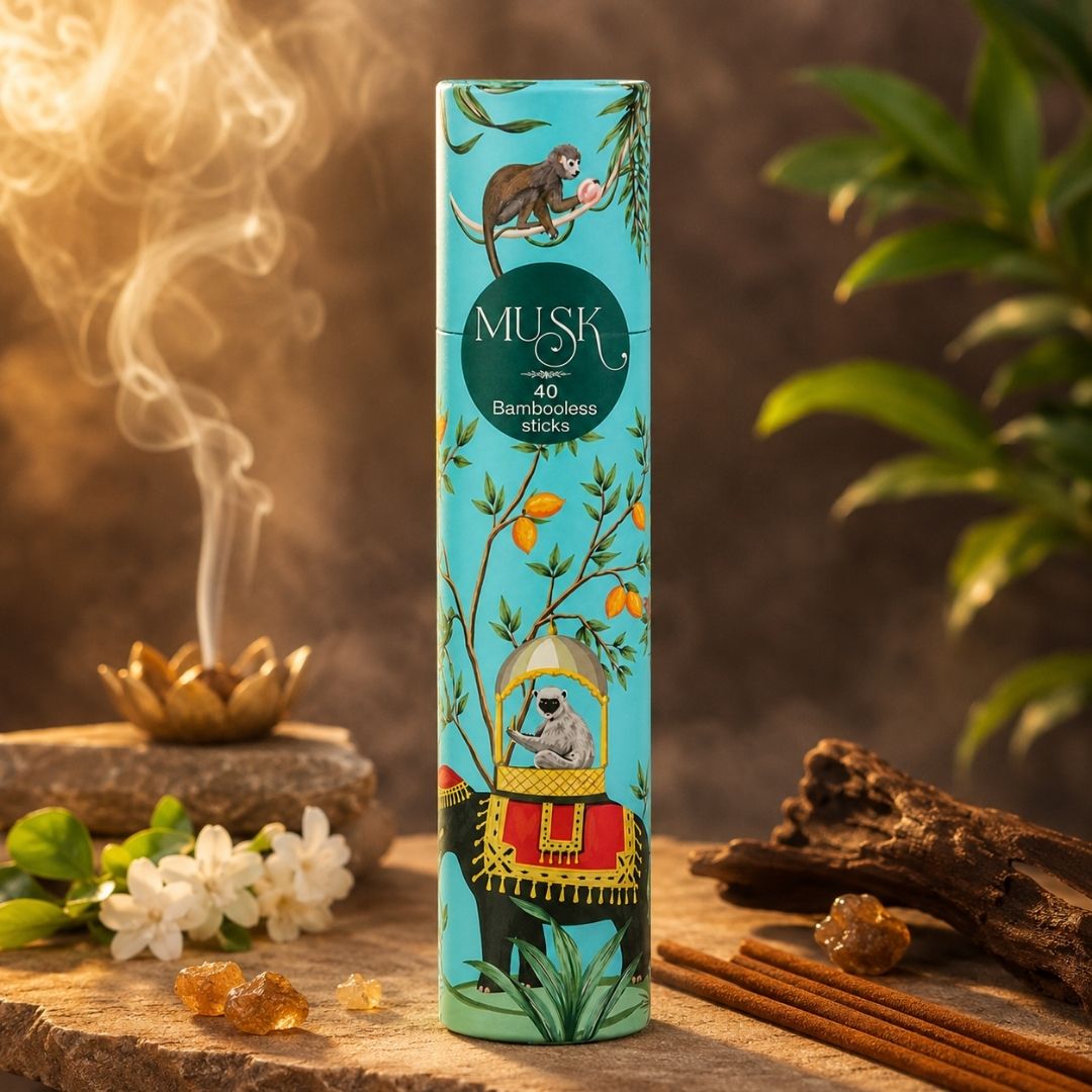 Sacred Life MUSK Premium Bambooless Incense Sticks – 40 Sticks | Rich & Soothing Fragrance