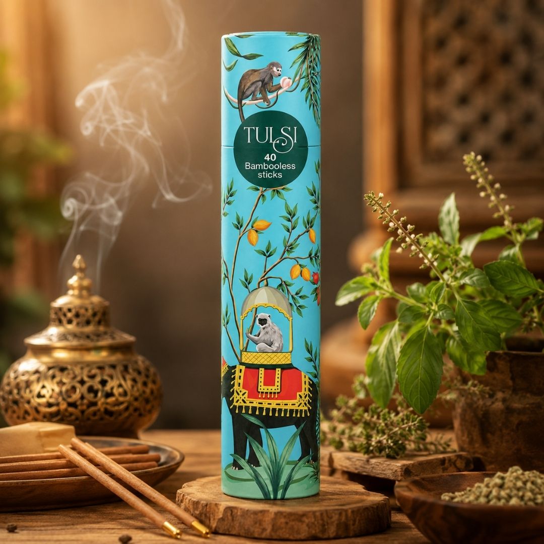 Sacred Life Tulsi Premium Bambooless Incense Sticks – Natural Aromatic Fragrance