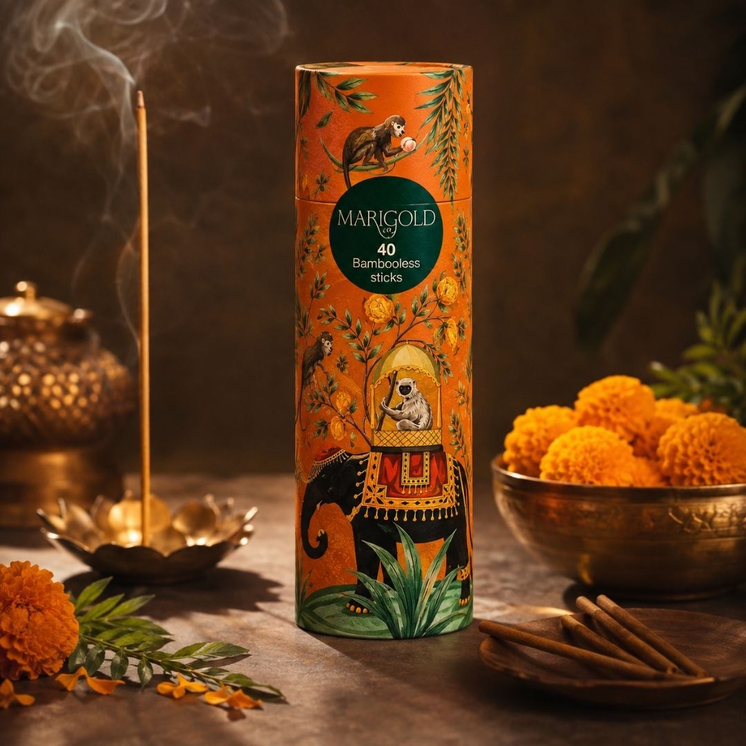 Sacred Life Marigold Premium Bambooless Incense Sticks – 40 Sticks