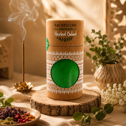 Sacred Life Herbal Gulal – Refreshing Lemongrass Green | 100 gm