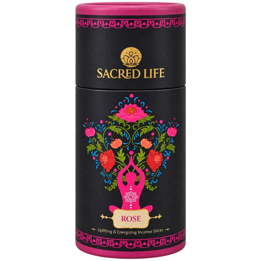 Sacred Life Rose Incense Sticks – Uplifting & Energizing Fragrance | 3-Inch Box