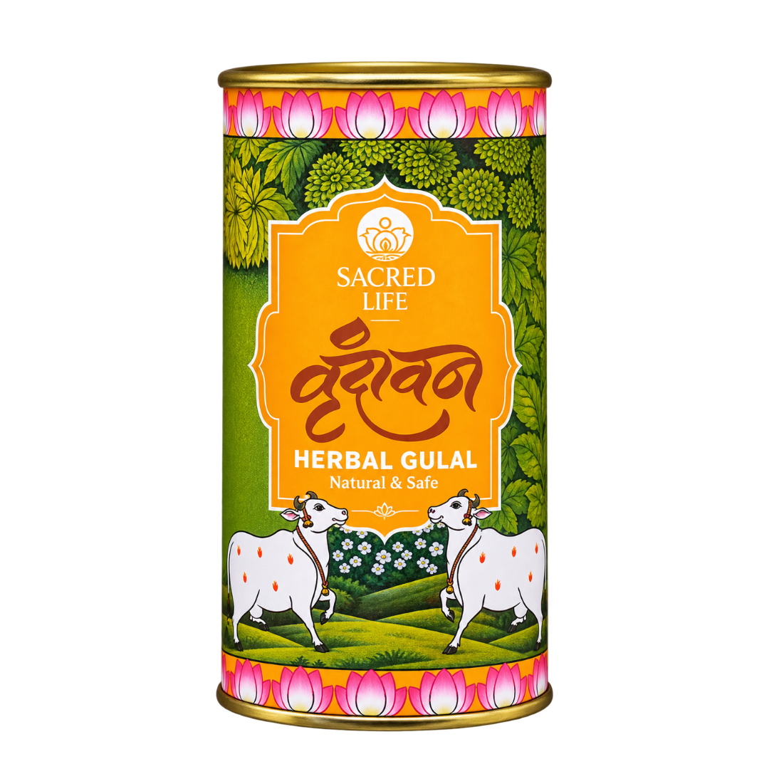 Sacred Life Herbal Gulal Yellow – Natural & Safe Festive Colour | 50 gm