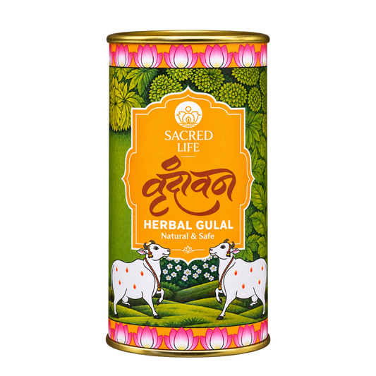 Sacred Life Herbal Gulal Yellow – Natural & Safe Festive Colour | 50 gm
