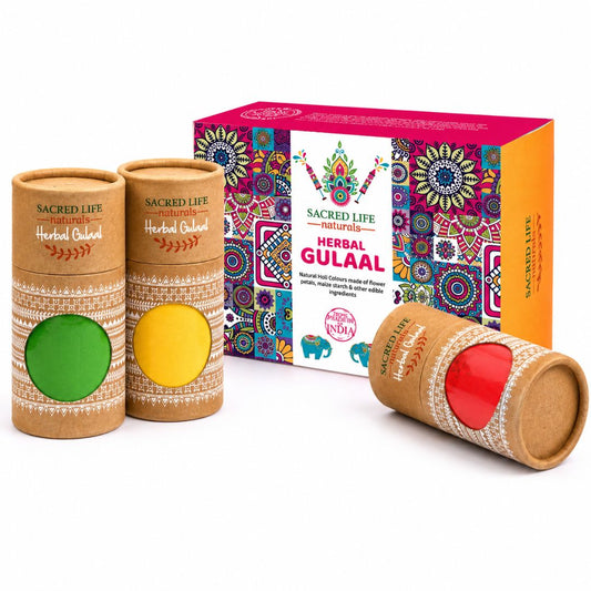 Sacred Life Herbal Holi Gulal Classic Gift Set - Pack of 3