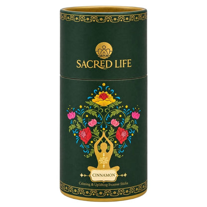 Sacred Life Cinnamon Incense Sticks | Calming & Uplifting Fragrance | 3-Inch Box
