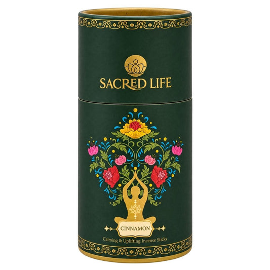 Sacred Life Cinnamon Incense Sticks | Calming & Uplifting Fragrance | 3-Inch Box