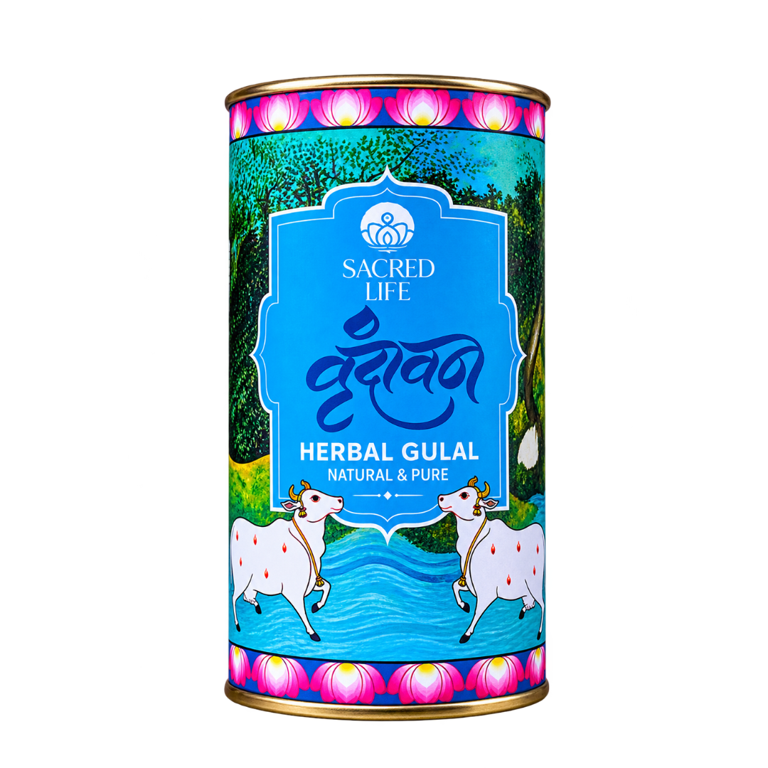 Sacred Life Vrindavan Blue Herbal Gulal – Natural & Pure Premium Holi Colour | 50 gm