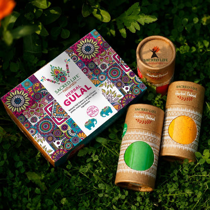 Sacred Life Herbal Holi Gulal Classic Gift Set - Pack of 3