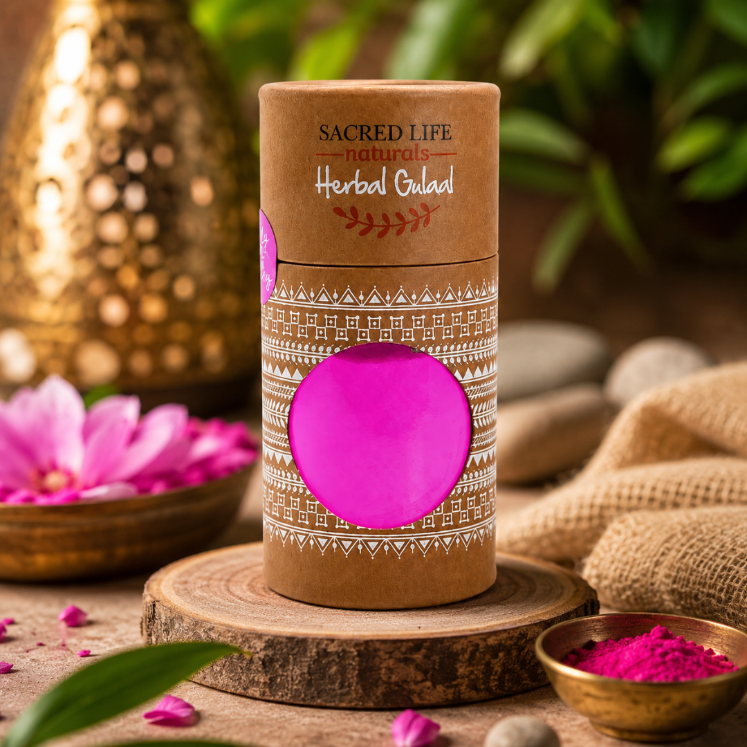Sacred Life Lily of the Valley Pink Herbal Gulal – Premium Holi Colour | 100 gm