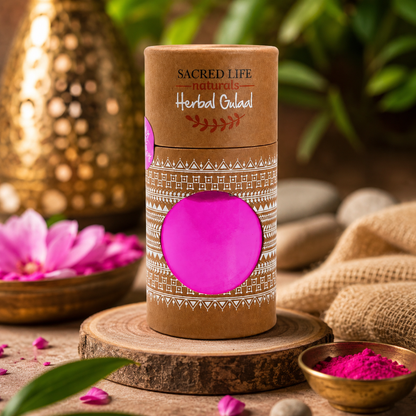 Sacred Life Lily of the Valley Pink Herbal Gulal – Premium Holi Colour | 100 gm