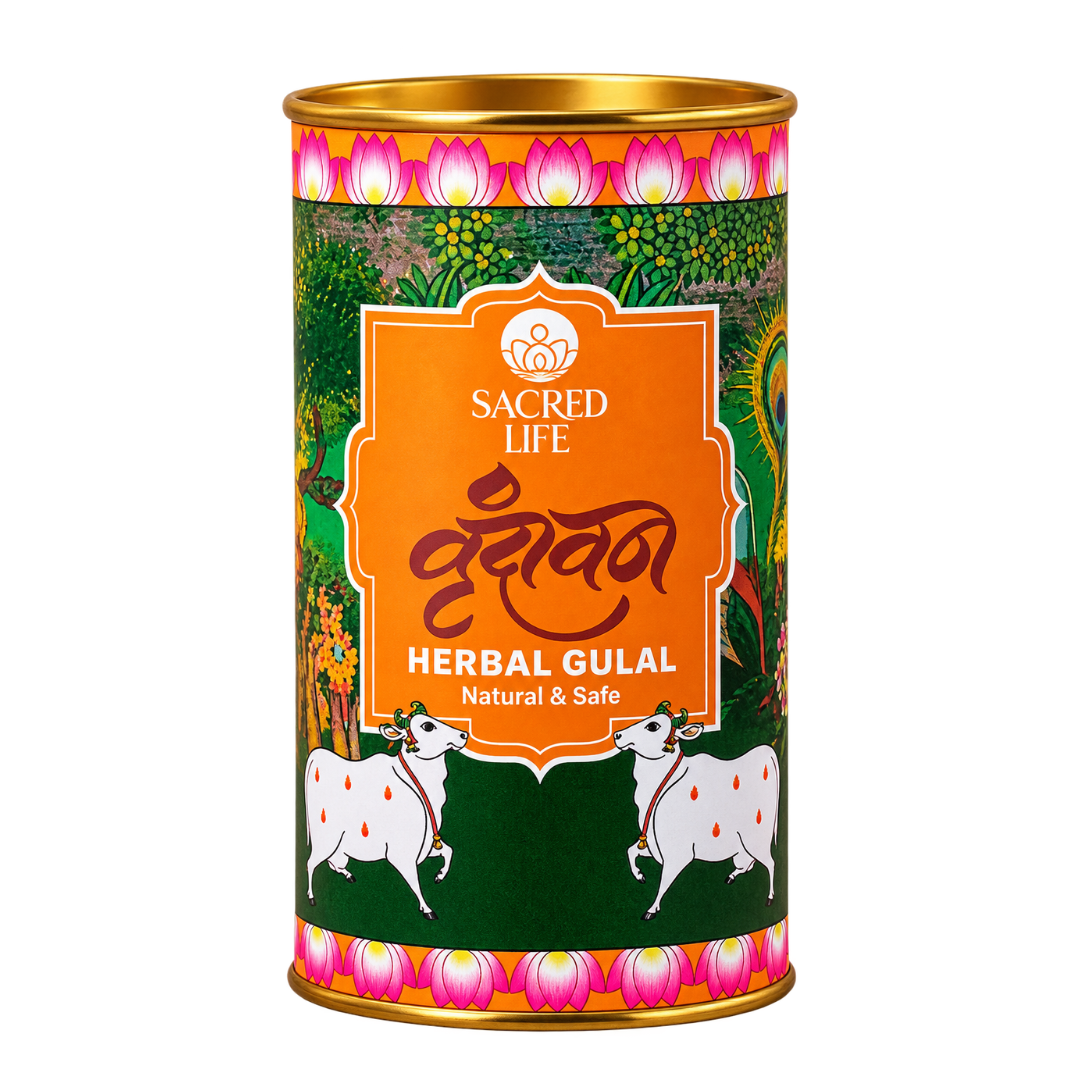 Sacred Life Herbal Gulal – Natural & Safe Orange Gulal | 50 gm
