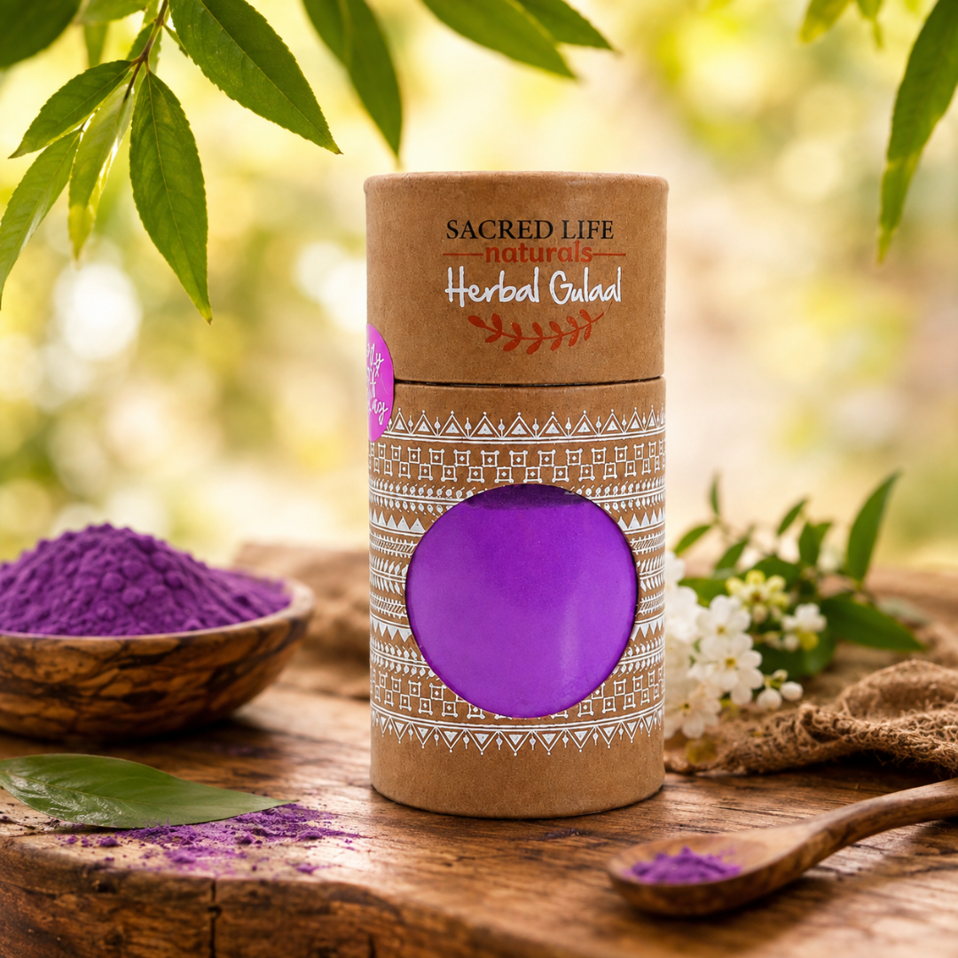 Sacred Life Purple Herbal Gulal 100 gm | Vibrant Natural Holi Colour