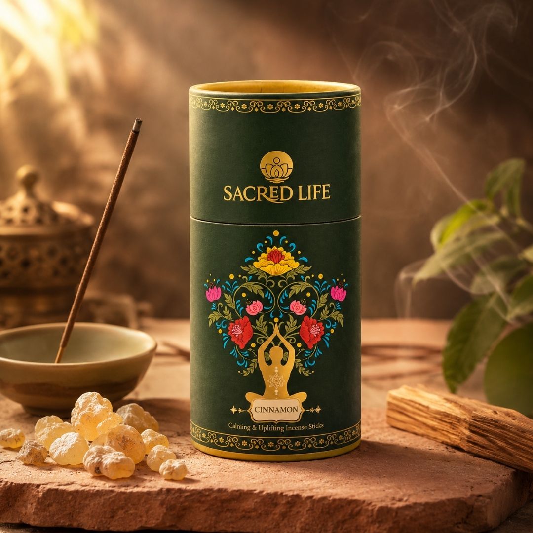 Sacred Life Cinnamon Incense Sticks – Pack of 2 | Calming & Uplifting Fragrance