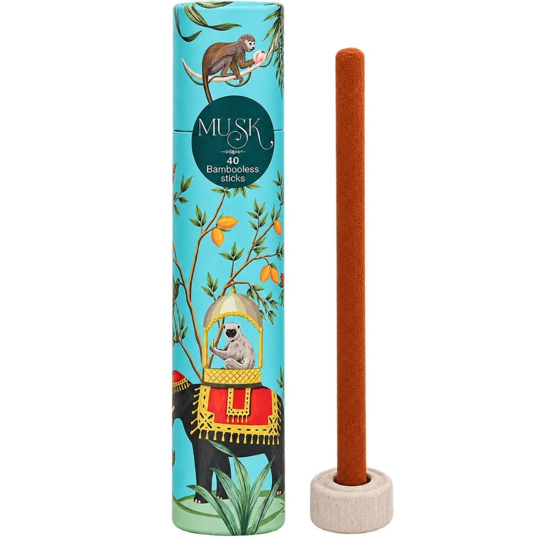 Sacred Life MUSK Premium Bambooless Incense Sticks – 40 Sticks | Rich & Soothing Fragrance