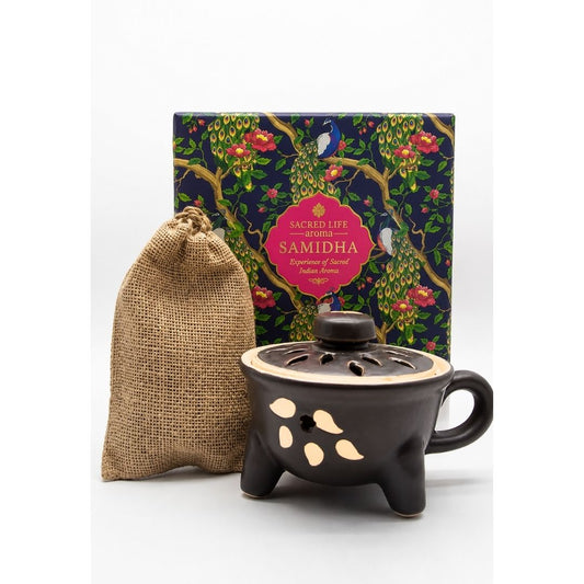 Sacred Life Samidha Mini Havan Set Black