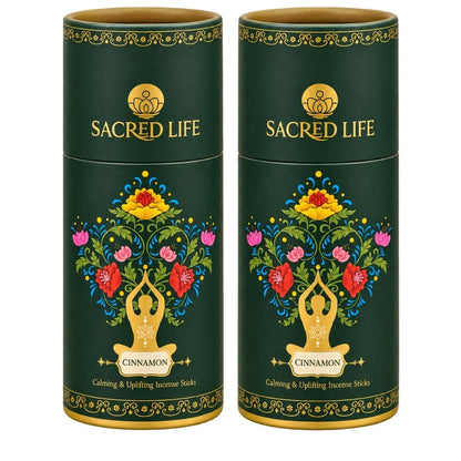 Sacred Life Cinnamon Incense Sticks | Calming & Uplifting Fragrance | 3-Inch Box