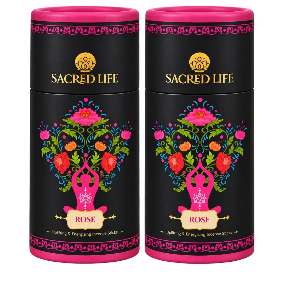 Sacred Life Rose Incense Sticks Combo Pack | Uplifting & Energizing | Pack of 2