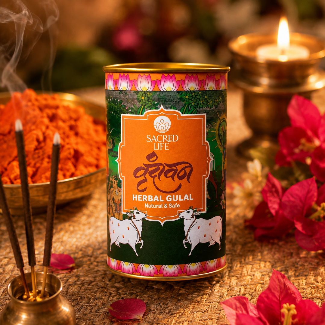 Sacred Life Herbal Gulal – Natural & Safe Orange Gulal | 50 gm