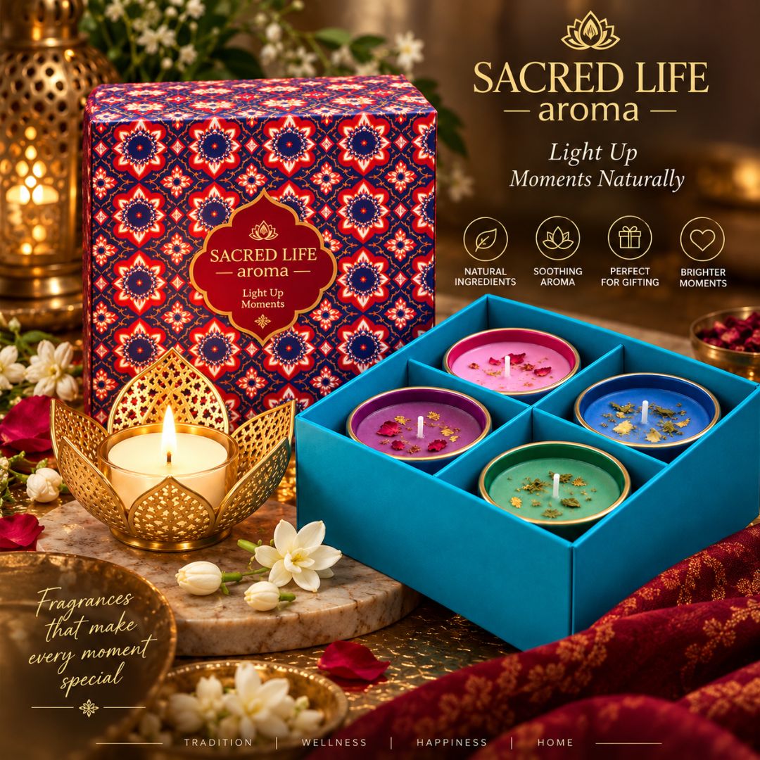 Sacred Life Resin & Spice Incense Dhoop Cones Gift Box - Set of 4