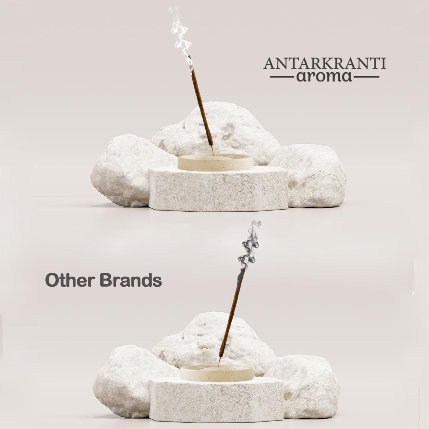 Antarkranti AGARWOOD Incense Sticks |100% Natural & Charcoal Free |Handcrafted Agarbatti for Positive Energy & Yoga Meditation | Pooja Item for Home | Sacred Life