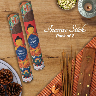 ANTARKRANTI | DHYAN Incense Sticks | 100% Natural and Charcoal Free | Handcrafted Agarbatti for Positive Energy & Yoga Meditation | Pooja Item for Home