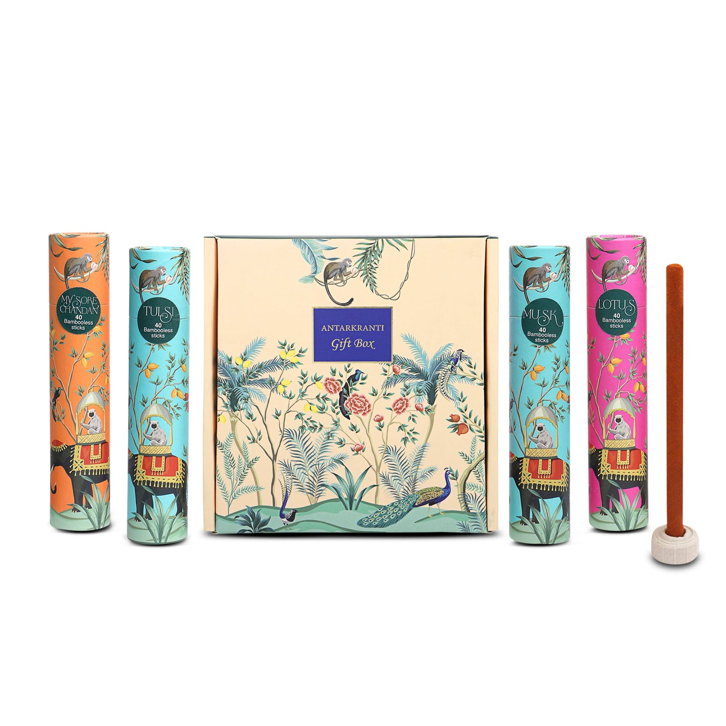 Antarkranti Yoga Incense Sticks | Mysore-Chandan Musk Lotus & Tulsi | Pack of 4 | Bambooless Agarbatti | Sacred Life