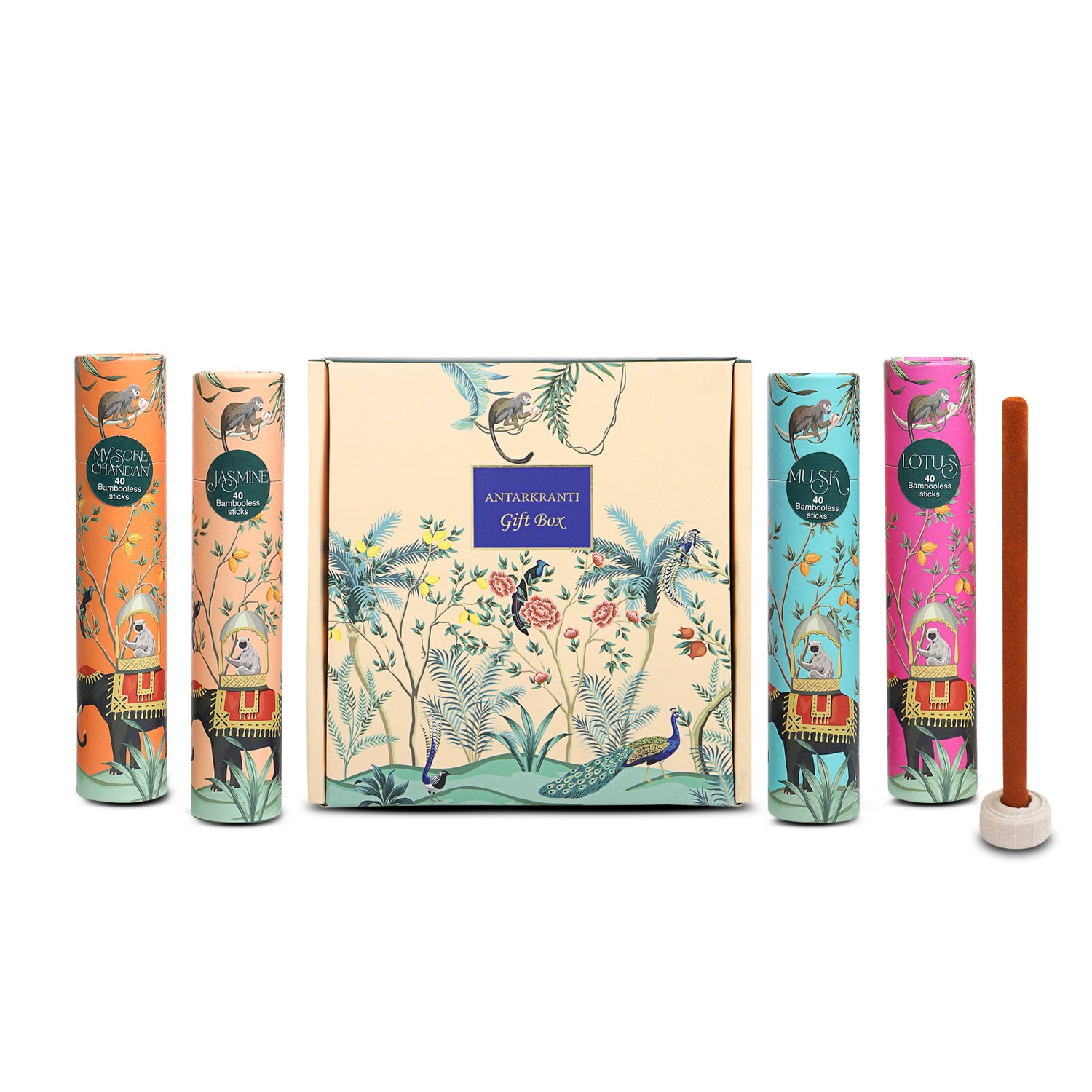 Antarkranti Yoga Incense Sticks | Mysore Chandan Musk Lotus & Jasmine | Pack of 4 | Bambooless Agarbatti | Sacred Life