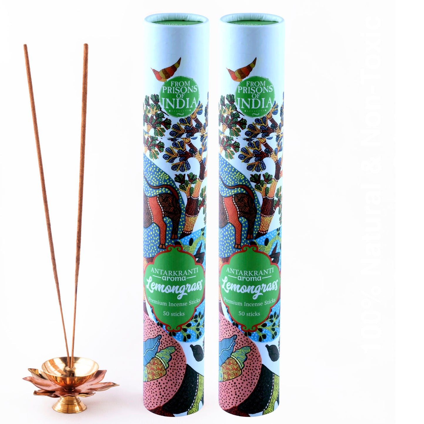 ANTARKRANTI | LEMONGRASS Incense Sticks | 100% Natural and Charcoal Free | Handcrafted Agarbatti for Positive Energy & Yoga Meditation| Pooja Item for Home| Burning Time- 35-40 Mins