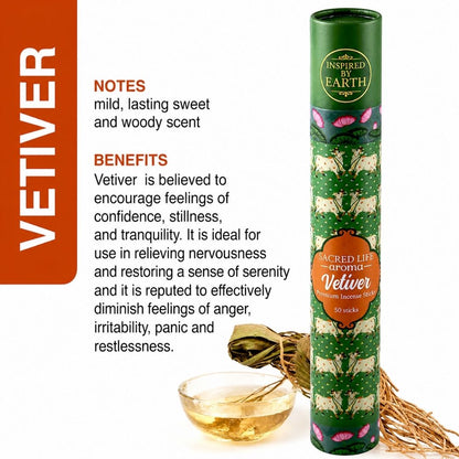 Sacred Life Vetiver Natural Incense Sticks