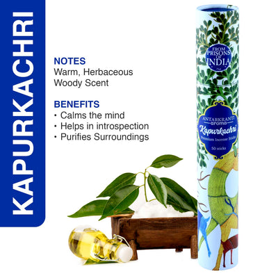ANTARKRANTI | Kapur Kachri Incense Sticks | 100% Natural and Charcoal Free | Handcrafted Agarbatti for Positive Energy & Yoga Meditation| Pooja Item for Home| Burning Time- 35-40 Mins