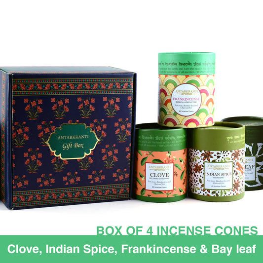 SACRED LIFE Aranyaka Aroma Gift Set | Premium Dry Dhoop Incense Cones | Indian Spice, Bay Leaf, Clove, and Frankincense | 160 Handmade Incense Cones