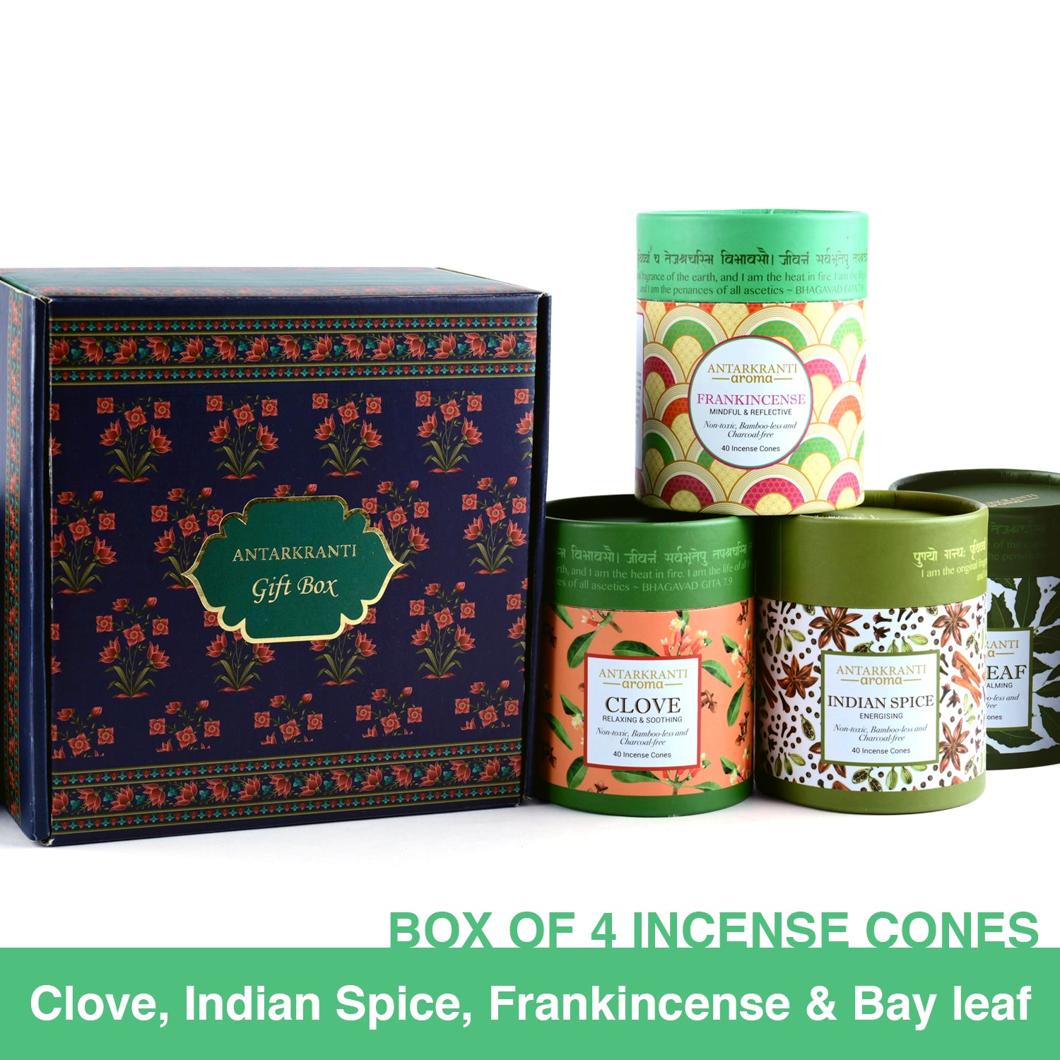 SACRED LIFE Aranyaka Aroma Gift Set | Premium Dry Dhoop Incense Cones | Indian Spice, Bay Leaf, Clove, and Frankincense | 160 Handmade Incense Cones