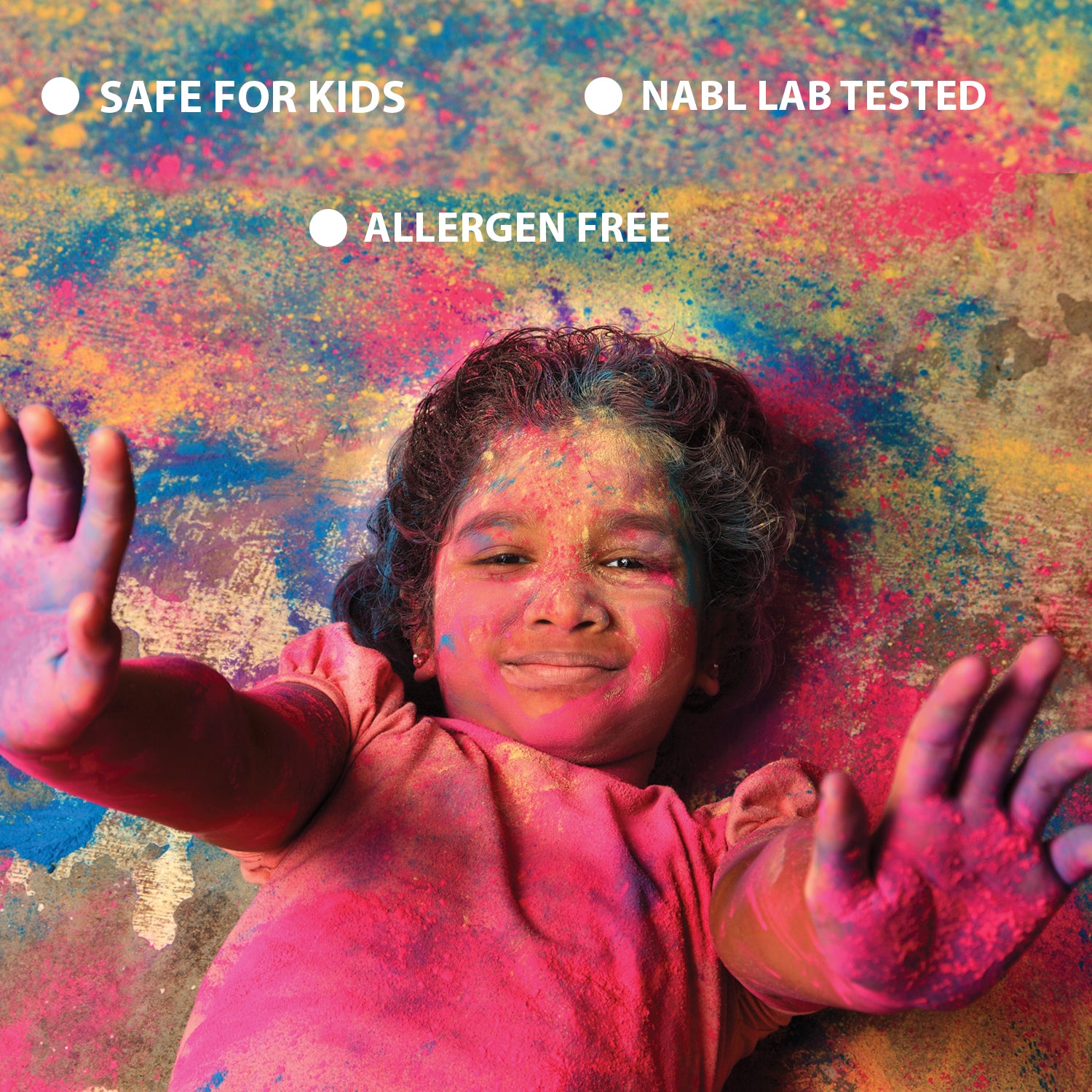 EARTH INSPIRED Herbal Gulal | 4 in 1 | Red, Yellow, Orange, Green | 50g x 4 by Earth Inspired