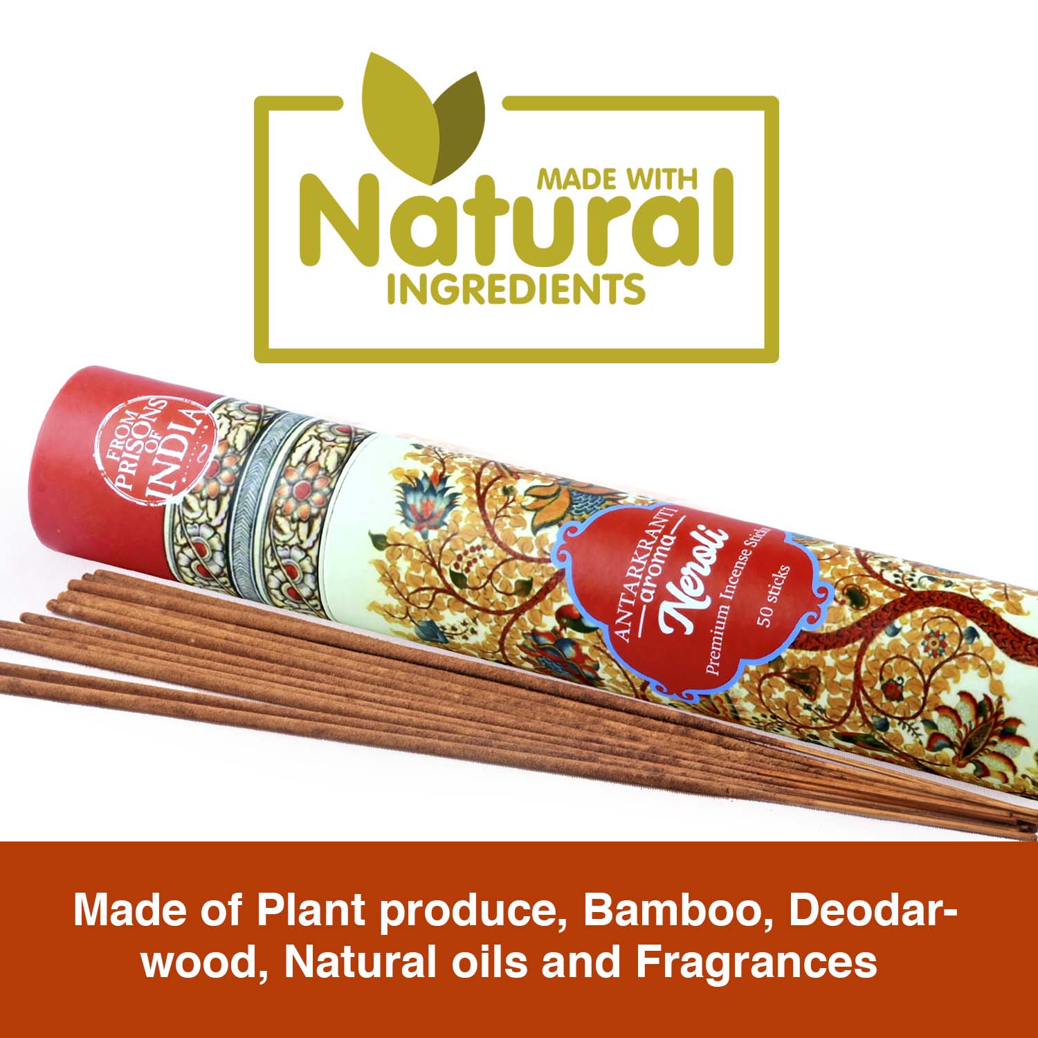ANTARKRANTI | NEROLI Incense Sticks | 100% Natural and Charcoal Free | Handcrafted Agarbatti for Positive Energy & Yoga Meditation| Pooja Item for Home | The Feel of Luxury