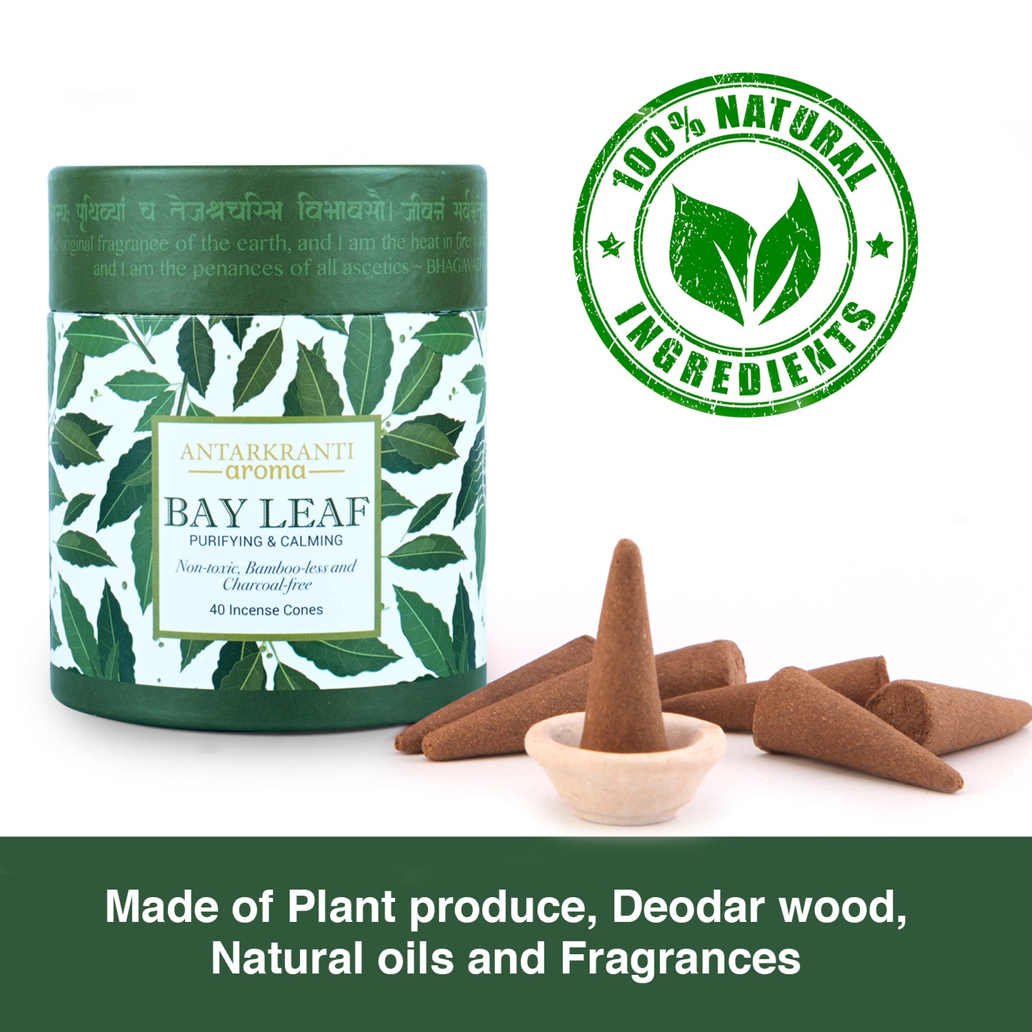 SACRED LIFE Dry Dhoop BAY LEAF Incense Cones | Low Smoke Dhoop for Pooja | Organic & Charcoal Free | Aromatherapy | Meditation | Yoga | Sacred Life