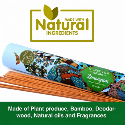 Sacred Life Lemongrass Natural Incense Sticks