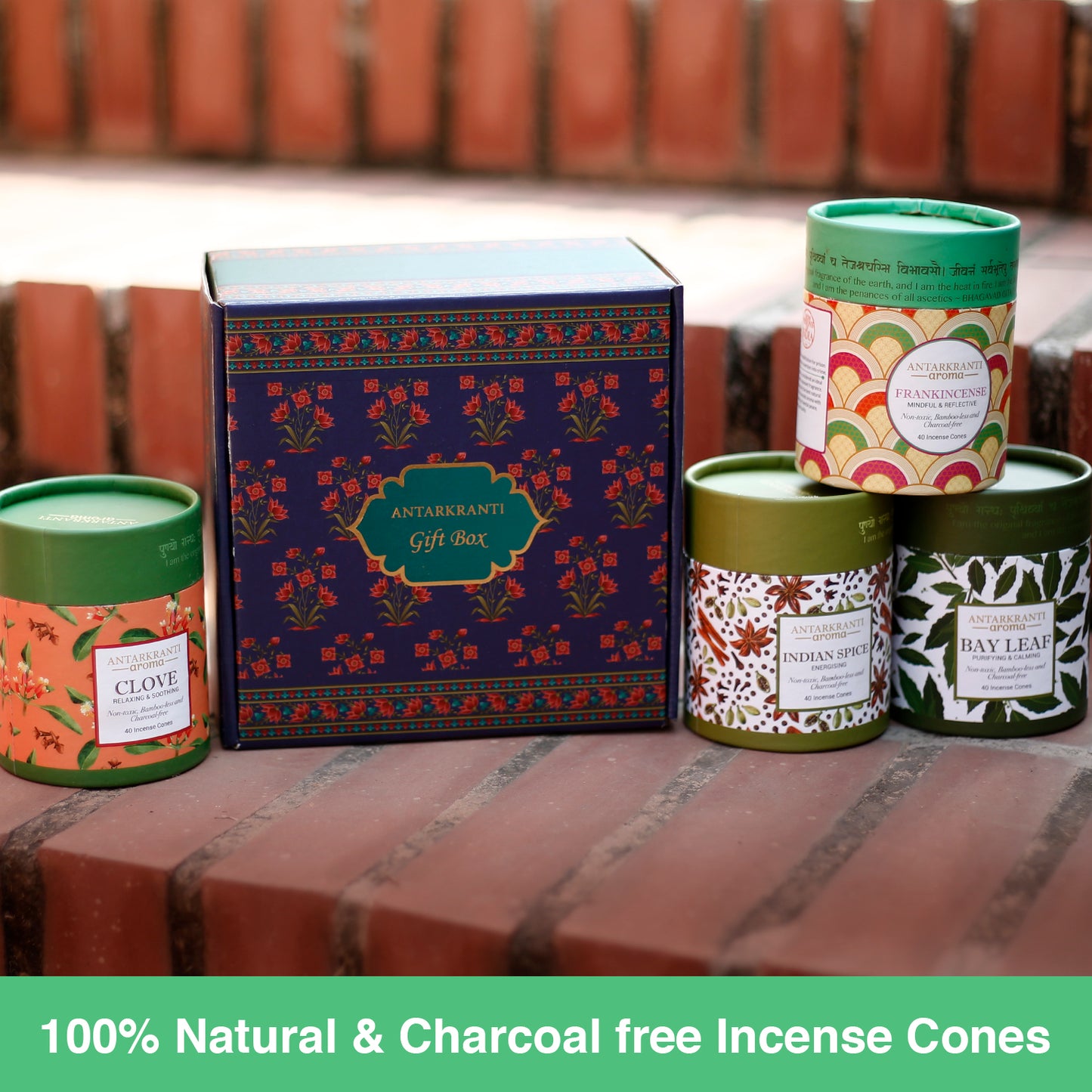 SACRED LIFE Aranyaka Aroma Gift Set | Premium Dry Dhoop Incense Cones | Indian Spice, Bay Leaf, Clove, and Frankincense | 160 Handmade Incense Cones