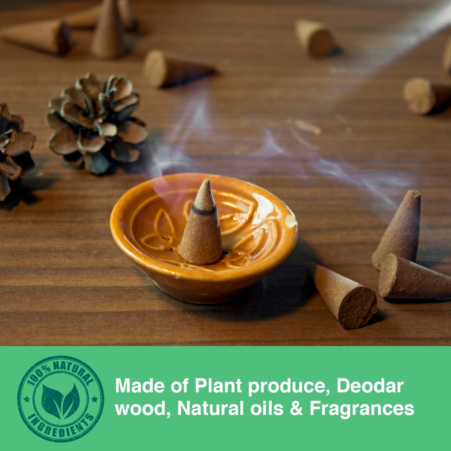 SACRED LIFE Dry Dhoop Myrrh Incense Cones | Burning Time 35 Minutes | Low Smoke Dhoop for Pooja | 100% Organic & Charcoal Free | Aromatherapy | Meditation | Yoga