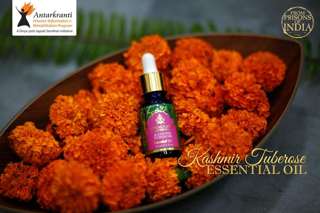 ANTARKRANTI Kashmir TubeRose Diffuser Aroma Oil: Essence of Elegance - EarthInspired Collection
