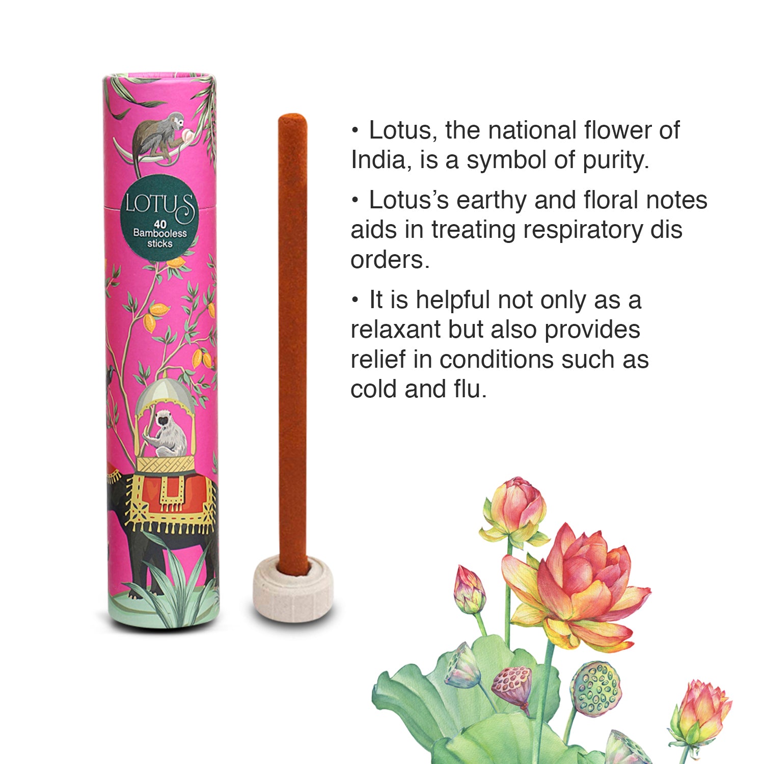 Antarkranti Yoga Incense Sticks Set | Marigold Musk Lotus & Jasmine | Pack of 4 | Bamboo-less Agarbatti